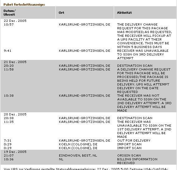 UPS Packetnachverfolgung